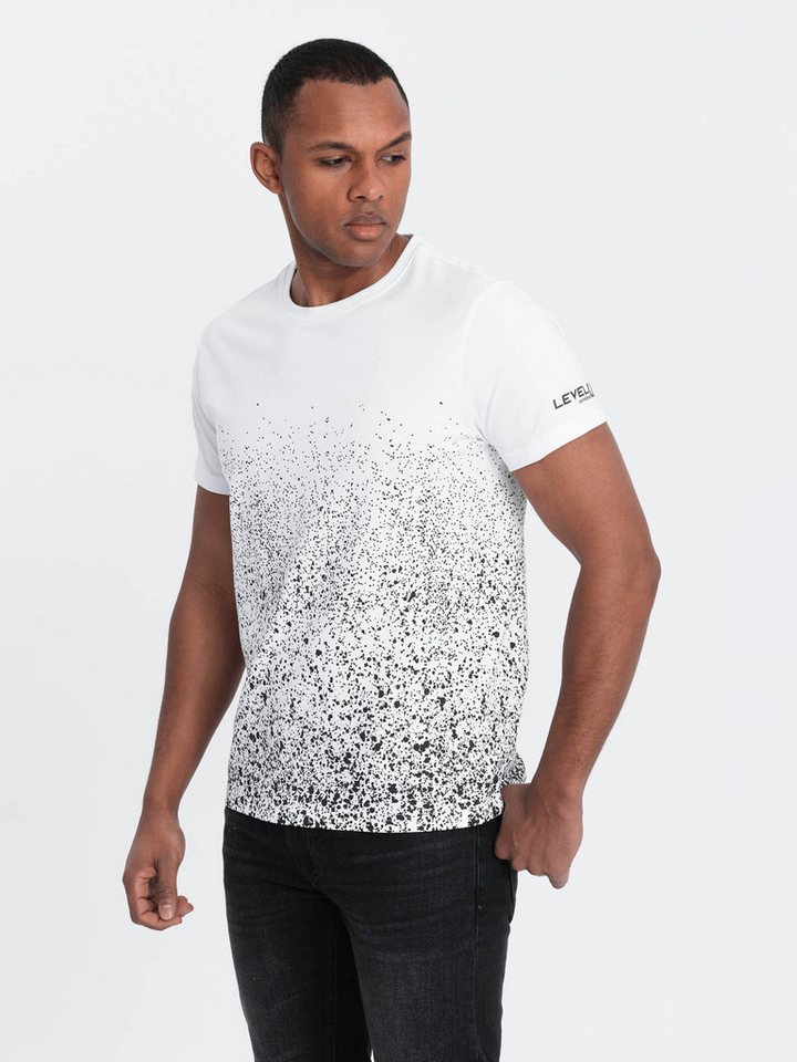 OMBRE Print-Shirt Herren-T-Shirt aus Baumwolle mit Farbverlaufsdruck von OMBRE