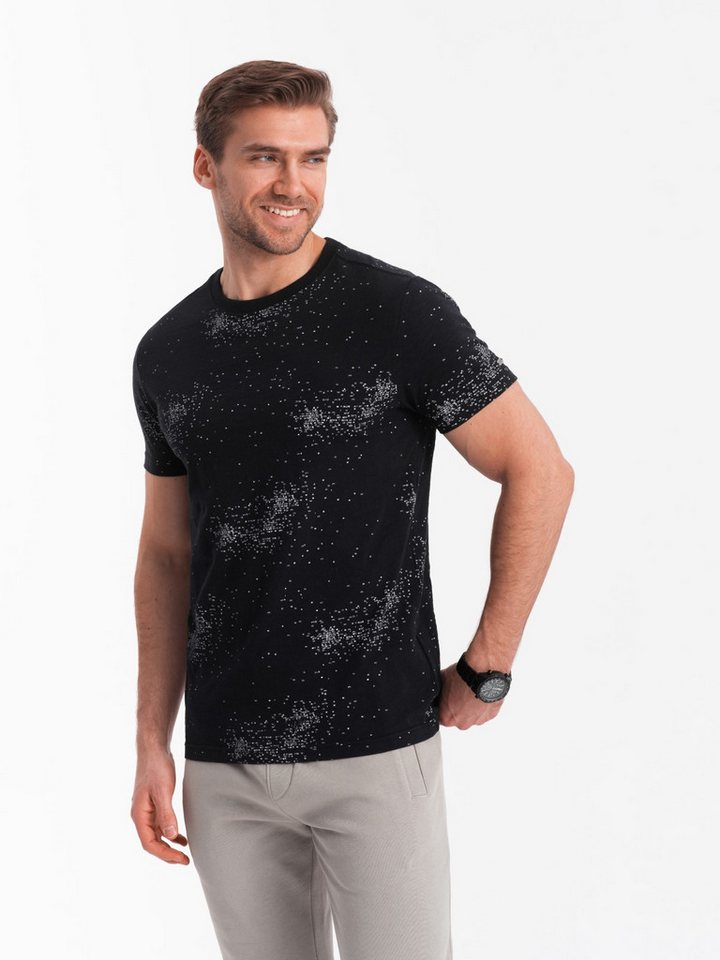 OMBRE Print-Shirt Herren-T-Shirt mit Volldruck und eingestreuten Buchstaben von OMBRE