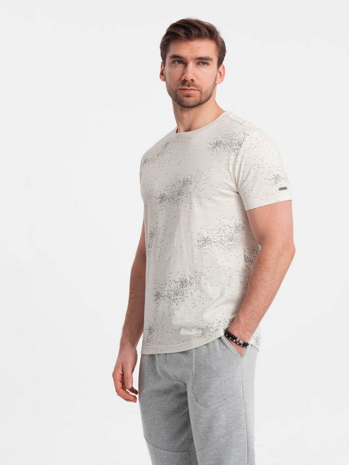 OMBRE Print-Shirt Herren-T-Shirt mit Volldruck und eingestreuten Buchstaben von OMBRE