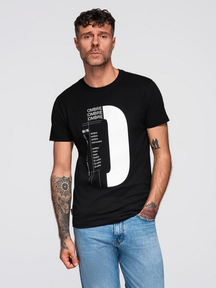OMBRE Print-Shirt Herren-T-Shirt mit großem Print von OMBRE