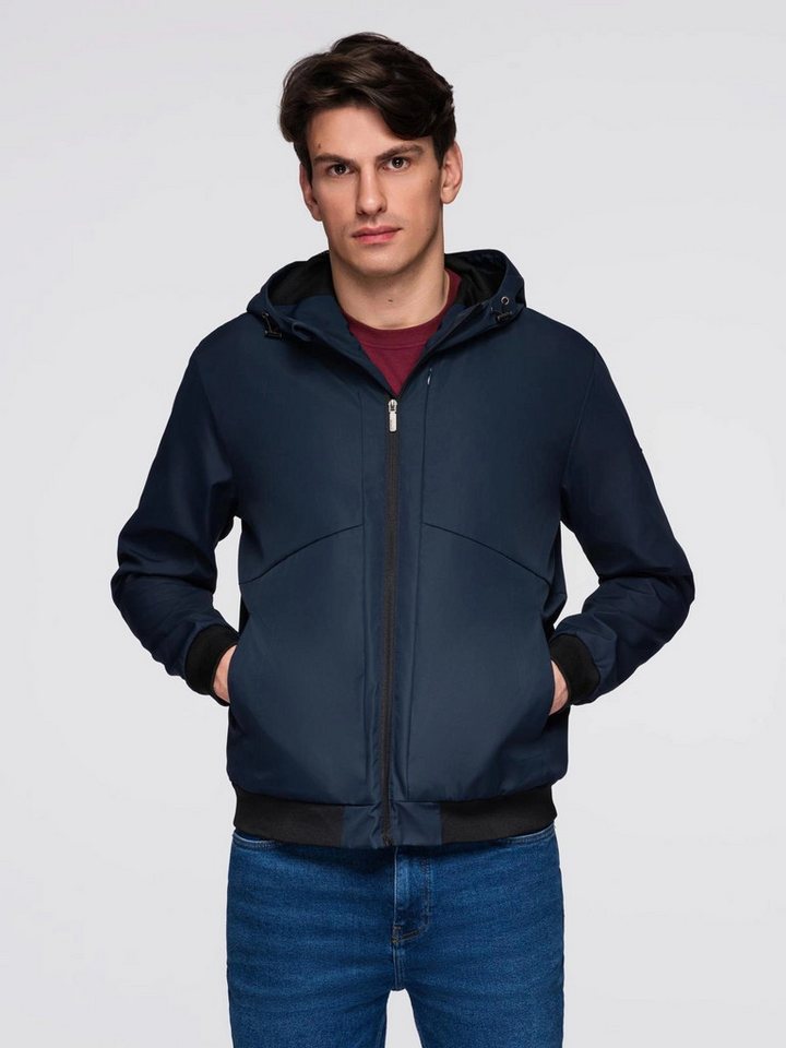 OMBRE Regenjacke Leichte Herrenjacke mit Mesh-Futter und Kapuze Wasserabweisender, schnelltrocknender Oberstoff von OMBRE