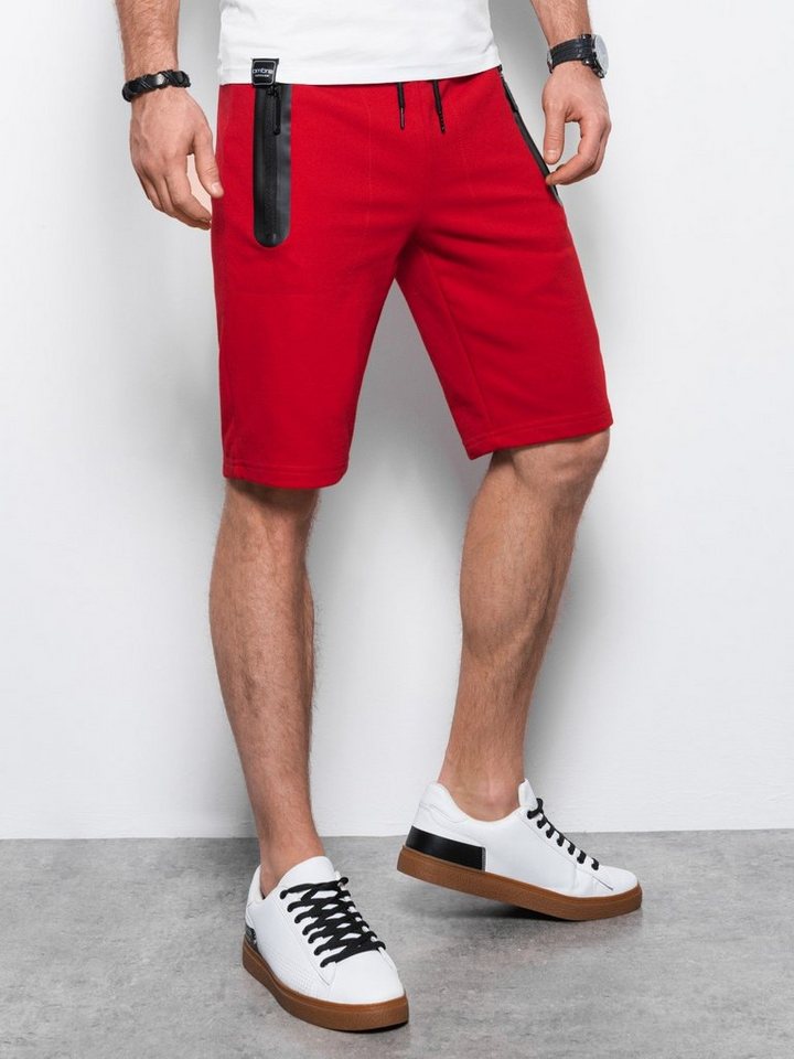 OMBRE Shorts Ombre Herren Sweatshorts - rot V2 W239 von OMBRE