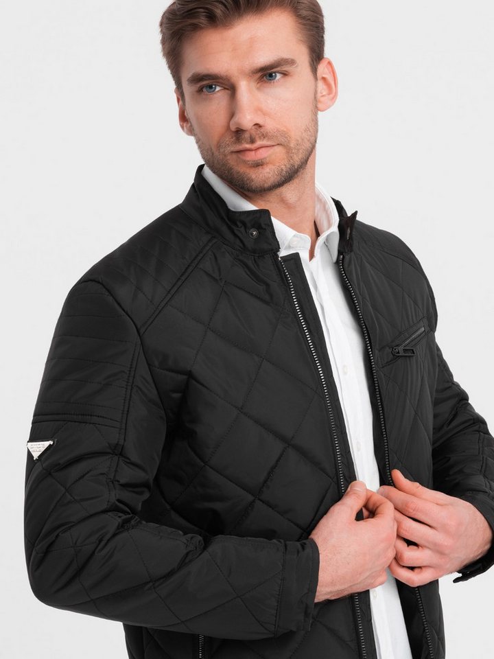 OMBRE Steppjacke BIKER Herren-Steppjacke mit Rautenmuster von OMBRE