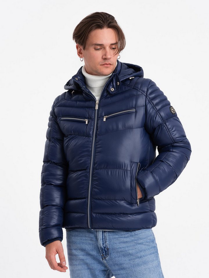 OMBRE Steppjacke Gesteppte Winterjacke für Herren mit dekorativen Reißverschlüssen von OMBRE