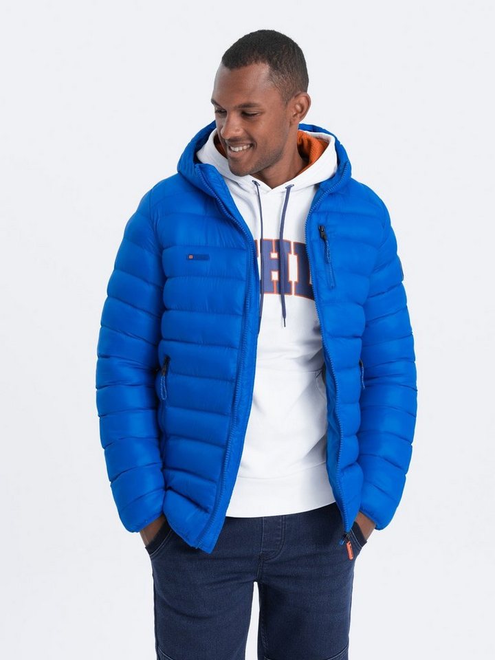 OMBRE Steppjacke Herren Steppjacke mit Kapuze - blau V1 C549 L von OMBRE