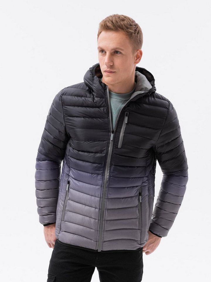 OMBRE Steppjacke Herren Steppjacke mit Ombre-Effekt - grau V3 C319 XXL von OMBRE