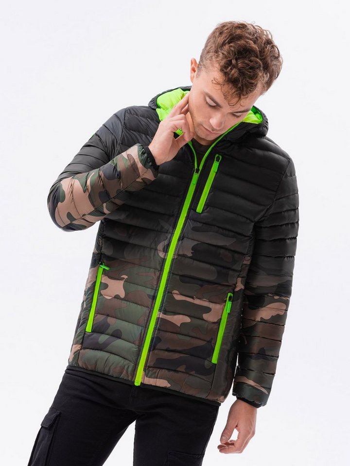 OMBRE Steppjacke Herren Steppjacke mit Ombre-Effekt - grün moro V4 C319 L von OMBRE