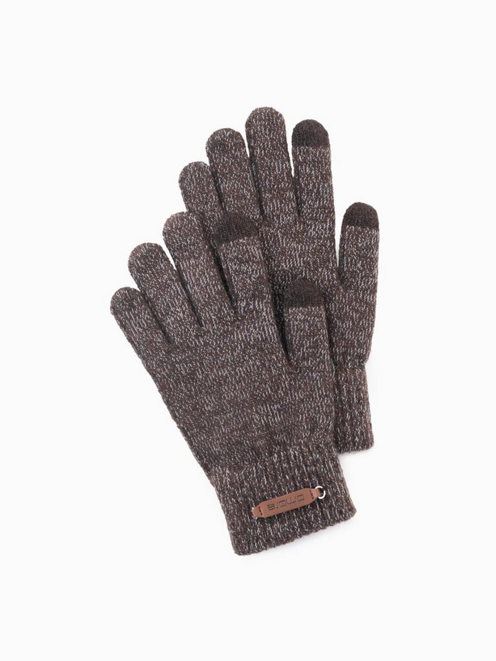 OMBRE Strickhandschuhe Herrenstrickhandschuhe mit Wolle mit Touchscreen -Funktion Handschuhe mit Touch-Funktion von OMBRE