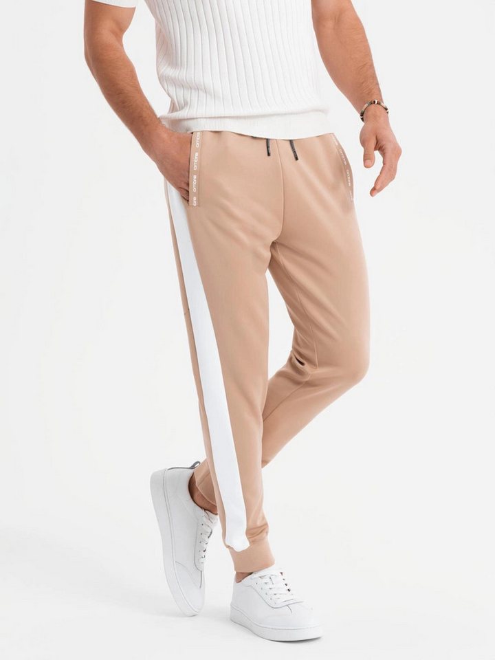 OMBRE Sweatpants Herren Jogginghose mit kontrastfarbenen Streifen von OMBRE