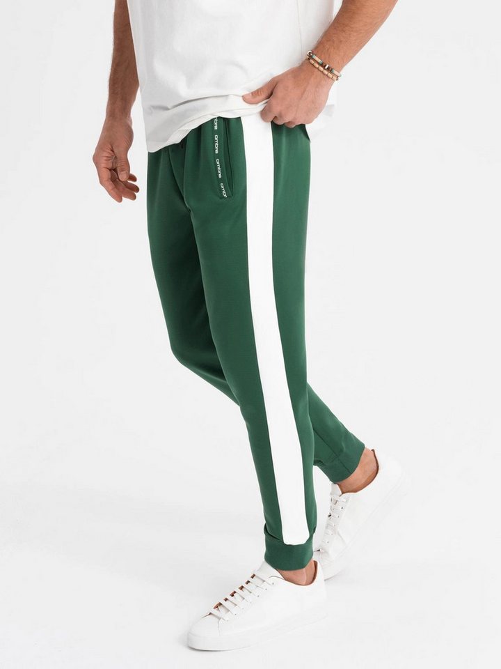 OMBRE Sweatpants Herren Jogginghose mit kontrastfarbenen Streifen von OMBRE