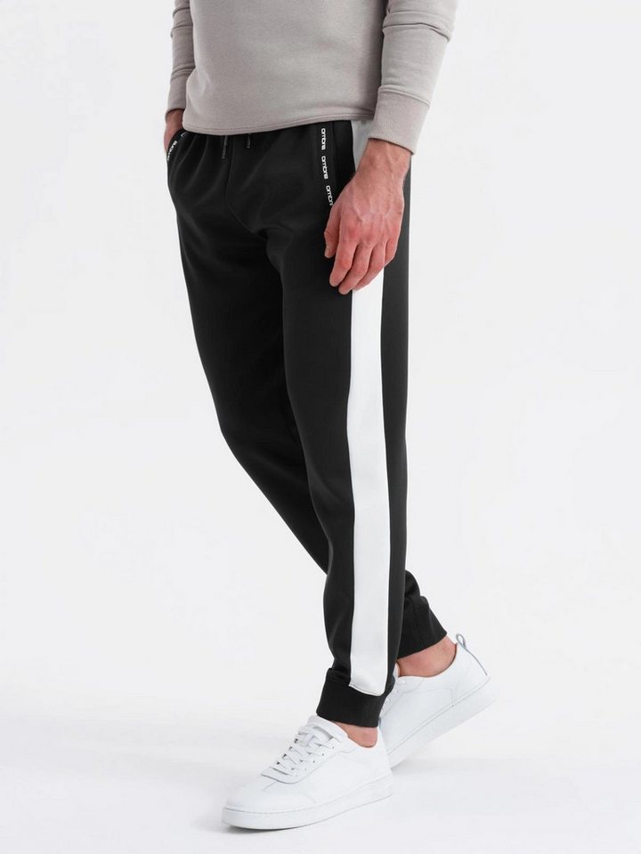 OMBRE Sweatpants Herren Jogginghose mit kontrastfarbenen Streifen von OMBRE