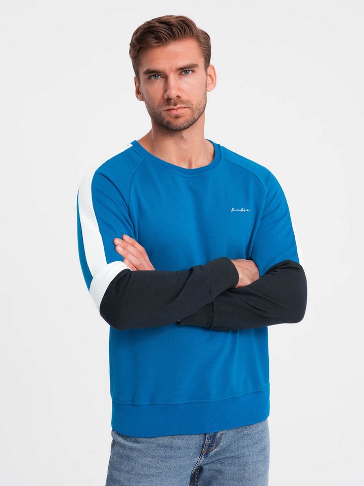 OMBRE Sweatshirt Dreifarbiges Herren-Sweatshirt mit Raglanärmeln von OMBRE