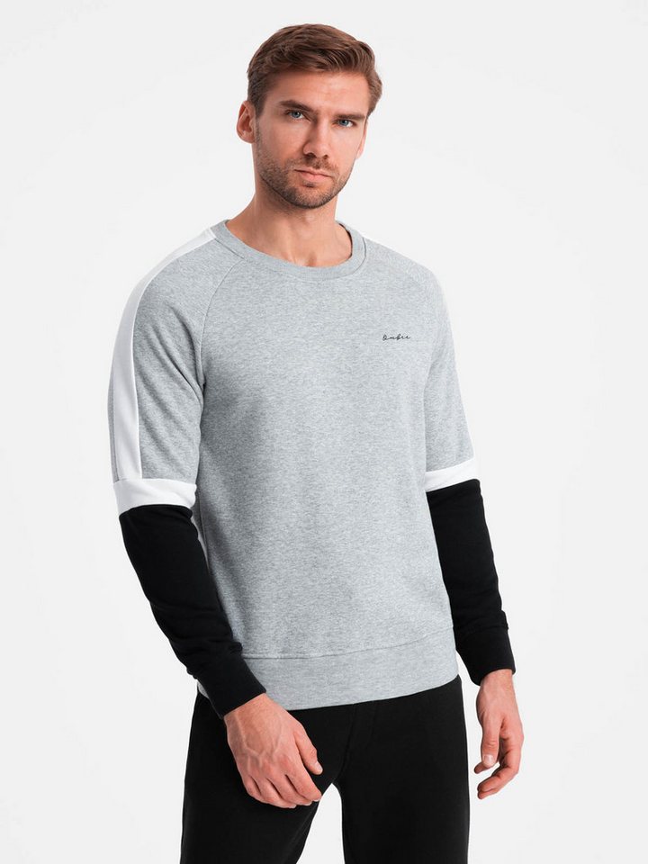 OMBRE Sweatshirt Dreifarbiges Herren-Sweatshirt mit Raglanärmeln von OMBRE