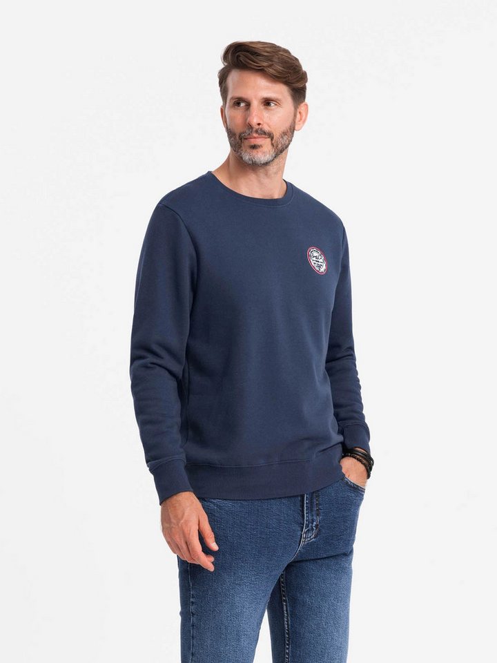 OMBRE Sweatshirt Herren-Sweatshirt mit Aufnäher im College-Stil von OMBRE