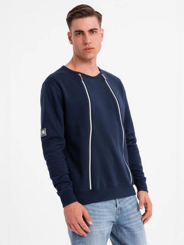 OMBRE Sweatshirt Herren-Sweatshirt mit dekorativen Front-Reißverschlüssen von OMBRE