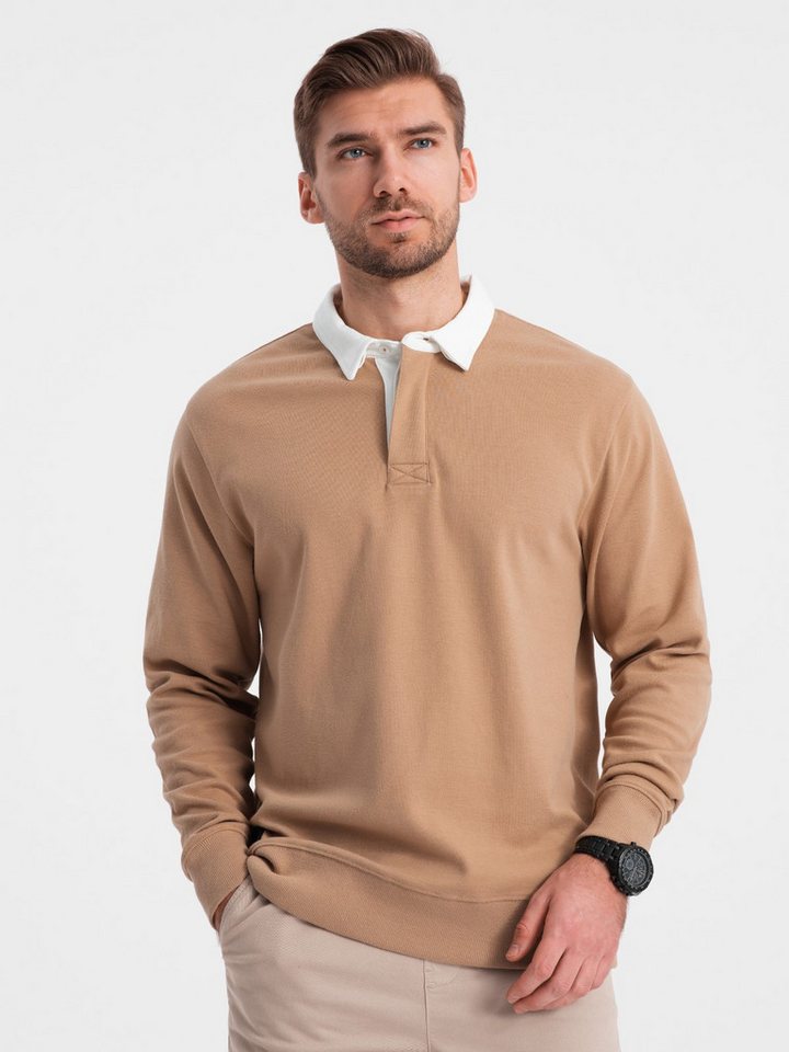 OMBRE Sweatshirt Sweatshirt für Männer mit weißem Polokragen OMBRE Sweatshirt Sweatshirt für Männer mit weißem Polokragen von OMBRE