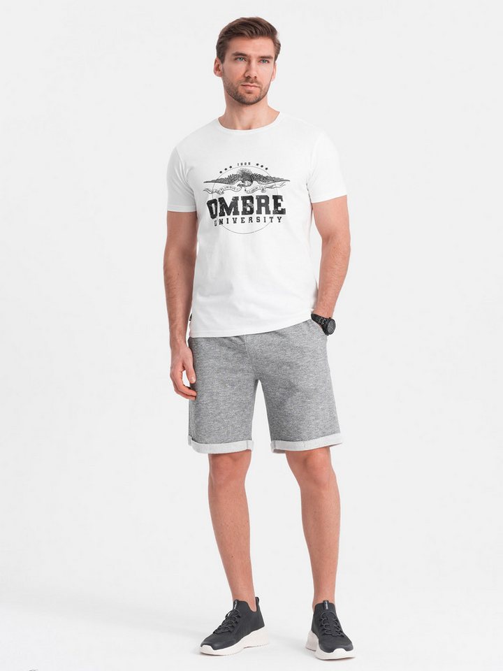 OMBRE Sweatshorts Herren-Sweatshorts aus Melange-Stoff LOOSE FIT von OMBRE