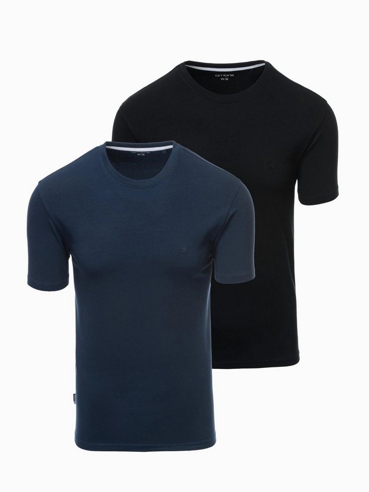 OMBRE T-Shirt 2er Set T-Shirt für Herren mit Rundhalsausschnitt (2er-Pack) von OMBRE