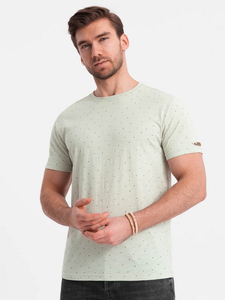 OMBRE T-Shirt BASIC Herren-T-Shirt mit dekorativem Pilling-Effekt von OMBRE