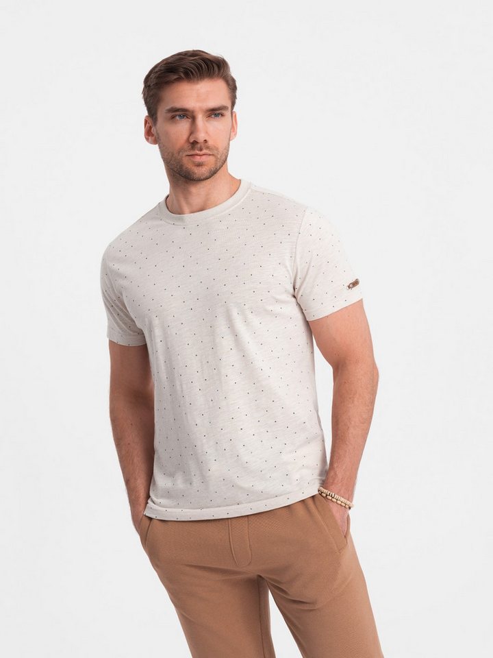 OMBRE T-Shirt BASIC Herren-T-Shirt mit dekorativem Pilling-Effekt von OMBRE