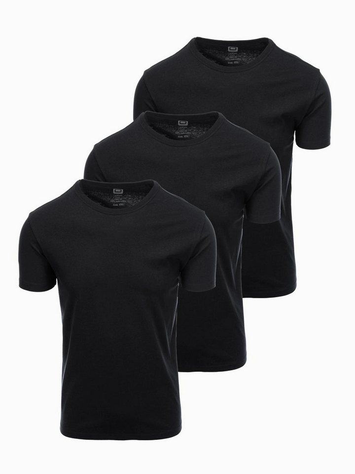 OMBRE T-Shirt BASIC T-Shirt 3erSet für Herren aus Baumwolle mit Rundhalsausschnitt von OMBRE