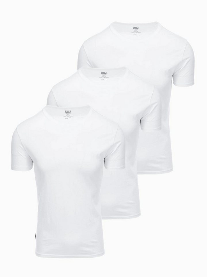 OMBRE T-Shirt BASIC T-Shirt 3erSet für Herren aus Baumwolle mit Rundhalsausschnitt von OMBRE