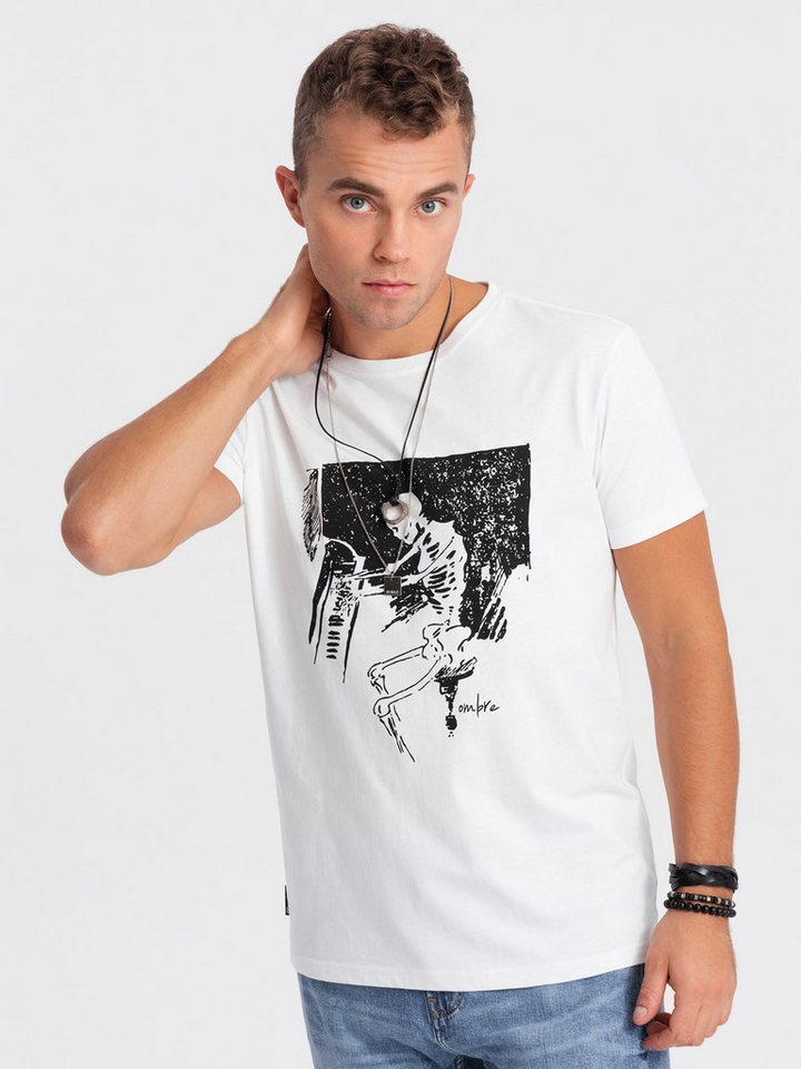 OMBRE T-Shirt Bedrucktes Herren-T-Shirt aus Baumwolle von OMBRE