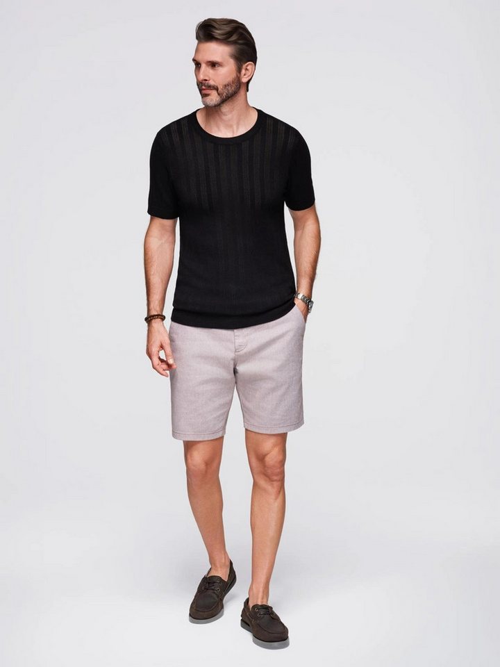 OMBRE T-Shirt Herren-Pullover aus durchbrochenem Gewebe mit Rundhalsausschnitt von OMBRE