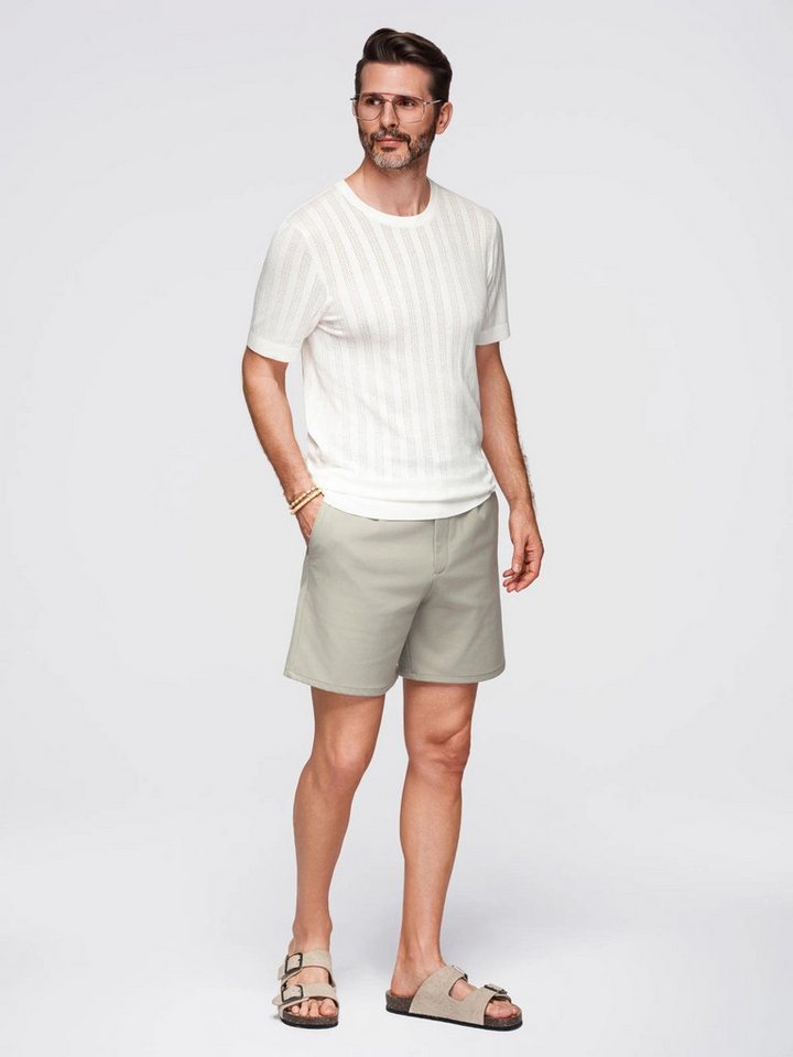 OMBRE T-Shirt Herren-Pullover aus durchbrochenem Gewebe mit Rundhalsausschnitt von OMBRE