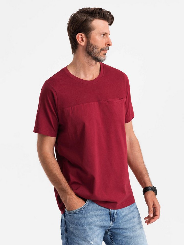 OMBRE T-Shirt Herren-T-Shirt LOOSE FIT mit Tasche von OMBRE