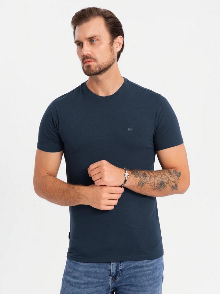 OMBRE T-Shirt Herren-T-Shirt SLIM FIT mit Rundhalsausschnitt von OMBRE