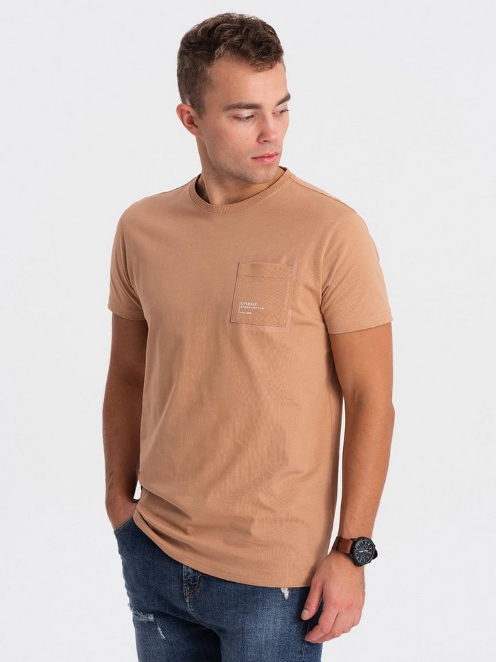 OMBRE T-Shirt Herren-T-Shirt aus Baumwolle mit Brusttasche von OMBRE