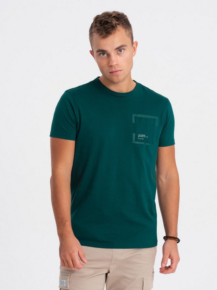 OMBRE T-Shirt Herren-T-Shirt aus Baumwolle mit Brusttasche von OMBRE