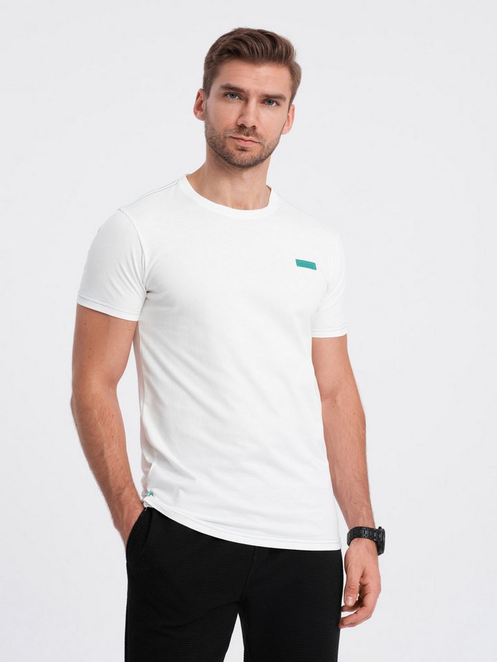 OMBRE T-Shirt Herren-T-Shirt aus Baumwolle mit kontrastierenden Fäden von OMBRE