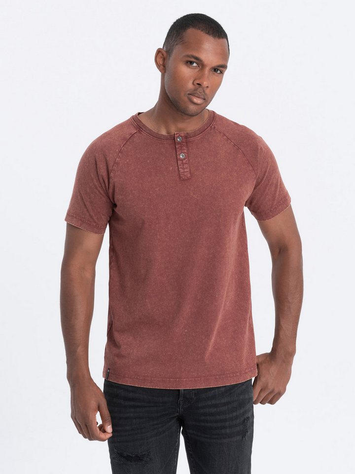 OMBRE T-Shirt Herren-T-Shirt mit Henley-Ausschnitt von OMBRE