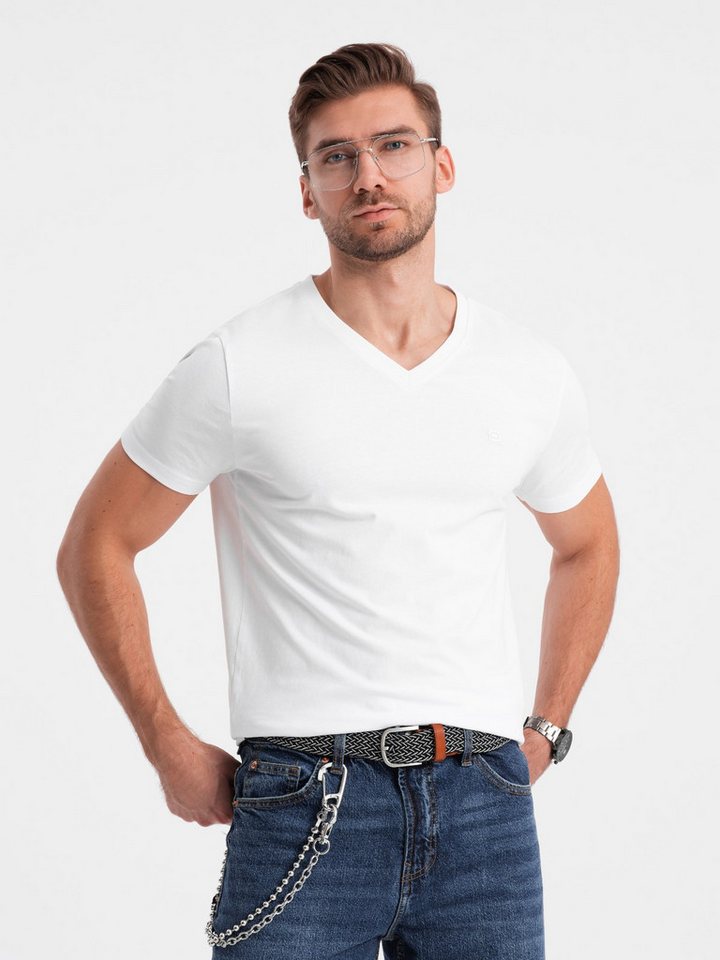 OMBRE T-Shirt Herren V-NECK-T-Shirt mit Elastan von OMBRE