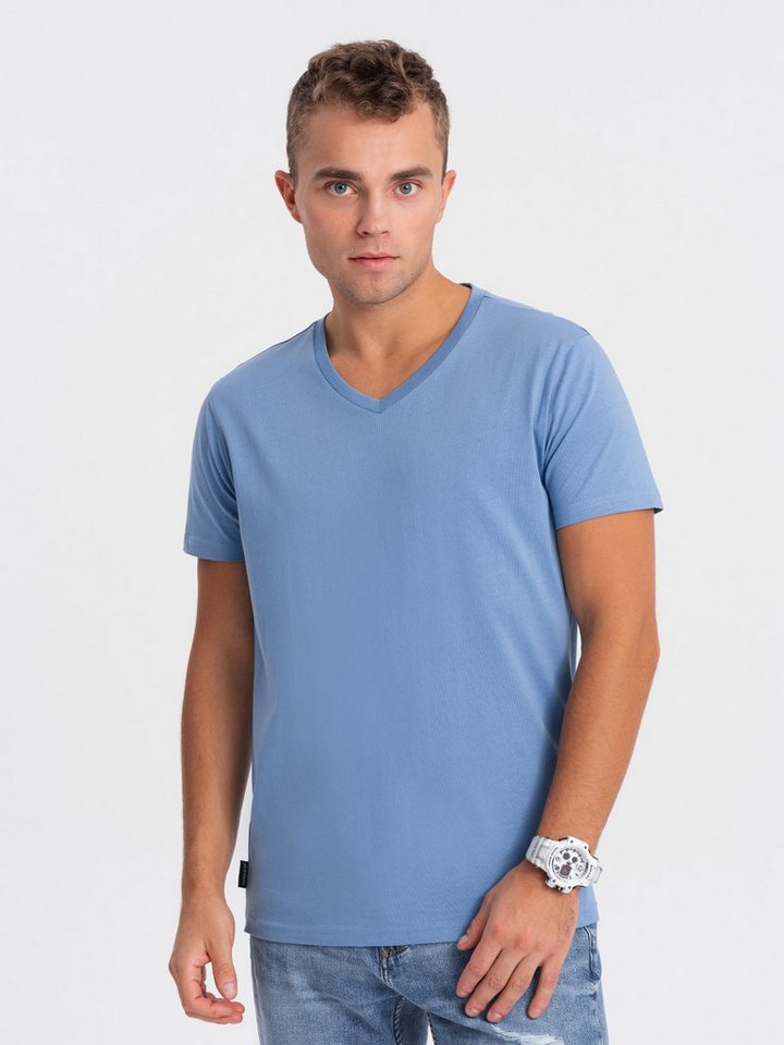 OMBRE T-Shirt Klassisches Herren-T-Shirt mit V-Ausschnitt aus Baumwolle BASIC von OMBRE