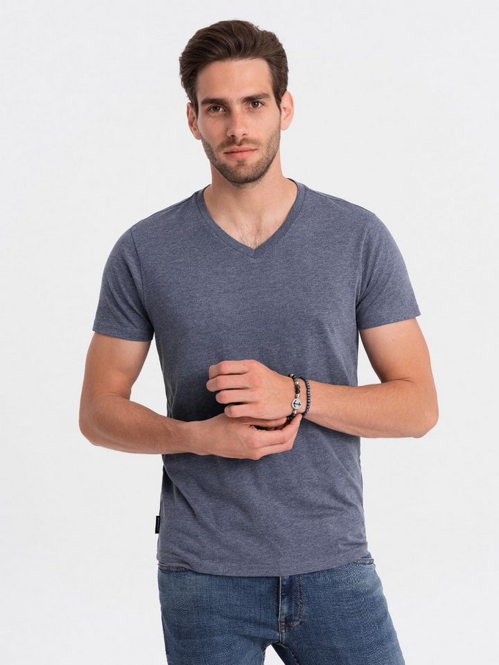 OMBRE T-Shirt Klassisches Herren-T-Shirt mit V-Ausschnitt aus Baumwolle BASIC von OMBRE