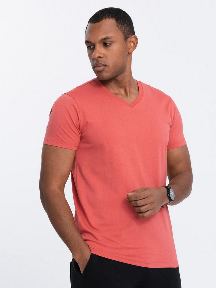 OMBRE T-Shirt Klassisches Herren-T-Shirt mit V-Ausschnitt aus Baumwolle BASIC von OMBRE