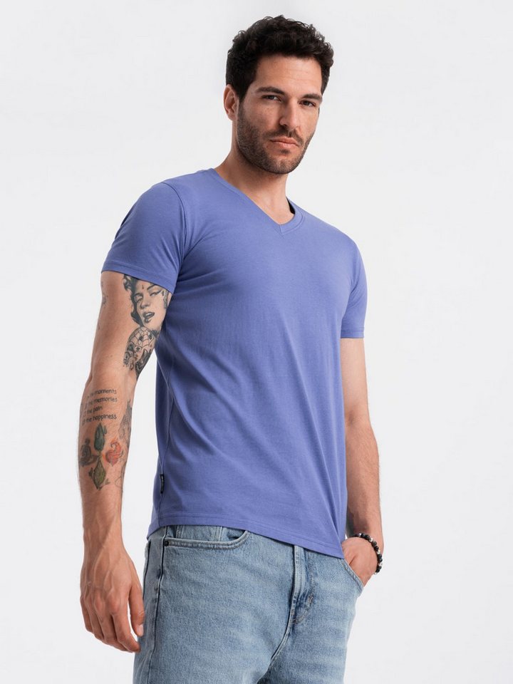 OMBRE T-Shirt Klassisches Herren-T-Shirt mit V-Ausschnitt aus Baumwolle BASIC von OMBRE