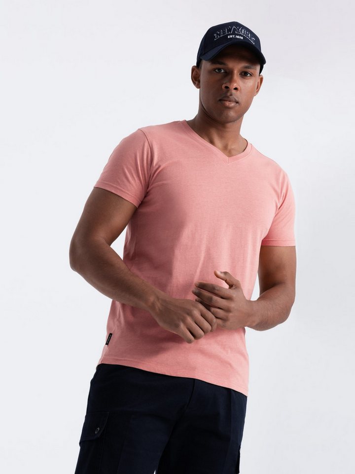 OMBRE T-Shirt Klassisches Herren-T-Shirt mit V-Ausschnitt aus Baumwolle BASIC von OMBRE