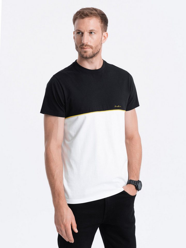 OMBRE T-Shirt Zweifarbiges Baumwoll-T-Shirt für Männer von OMBRE