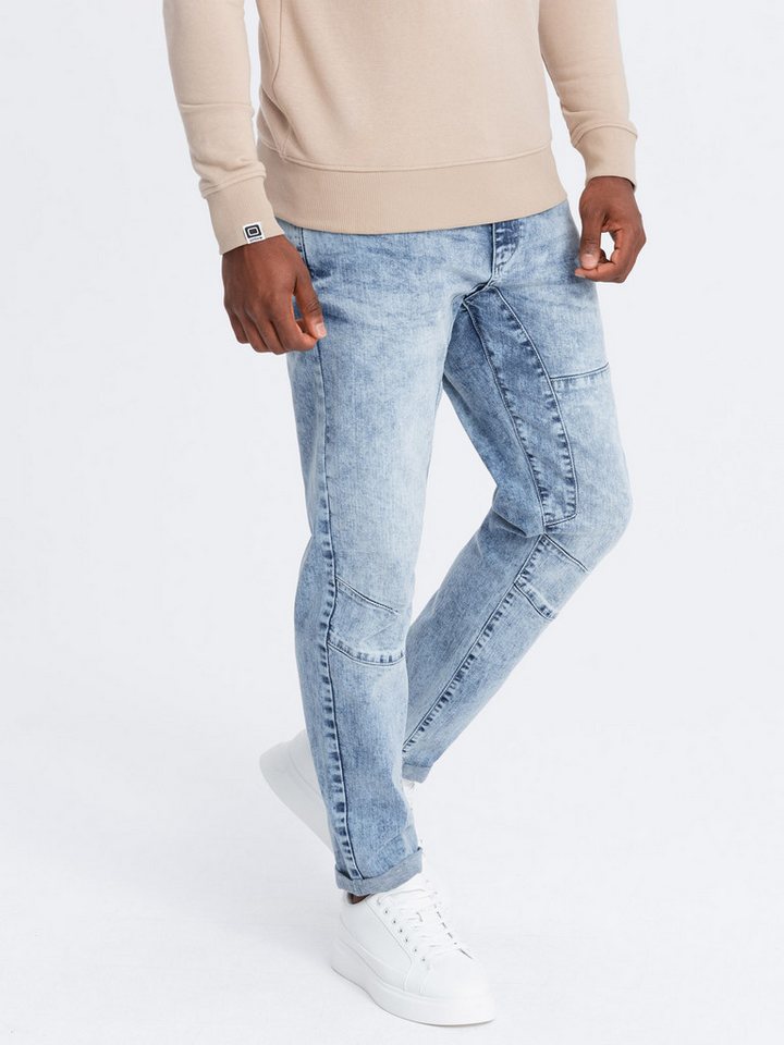 OMBRE Tapered-fit-Jeans Jeanshose TAPER FIT Pinroll von OMBRE