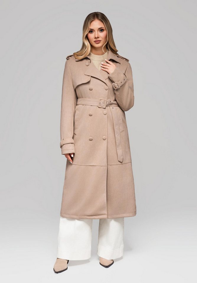 OMBRE Trenchcoat Eleganter Damen-Trenchcoat mit Gürtel Klassischer Damen-Trenchcoat von OMBRE
