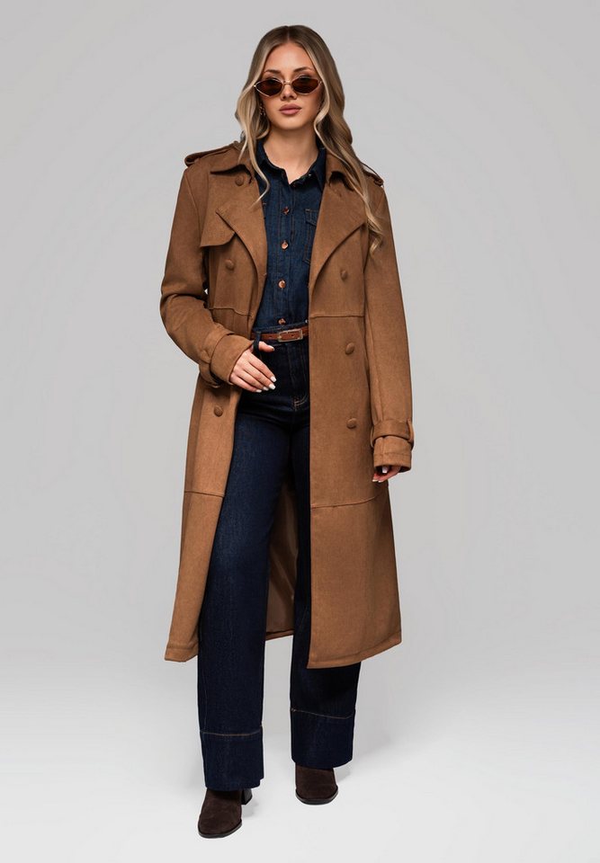 OMBRE Trenchcoat Eleganter Damen-Trenchcoat mit Gürtel Klassischer Damen-Trenchcoat von OMBRE