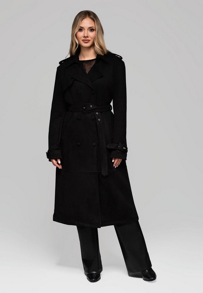 OMBRE Trenchcoat Eleganter Damen-Trenchcoat mit Gürtel Klassischer Damen-Trenchcoat von OMBRE