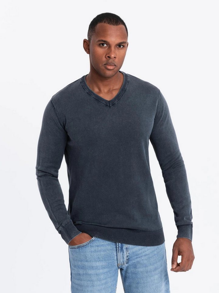 OMBRE V-Ausschnitt-Pullover Pullover für Männer mit Rundhalsausschnitt von OMBRE