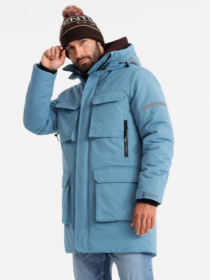 OMBRE Winterjacke Isolierte lange Jacke für Männer mit reflektierenden Elementen von OMBRE
