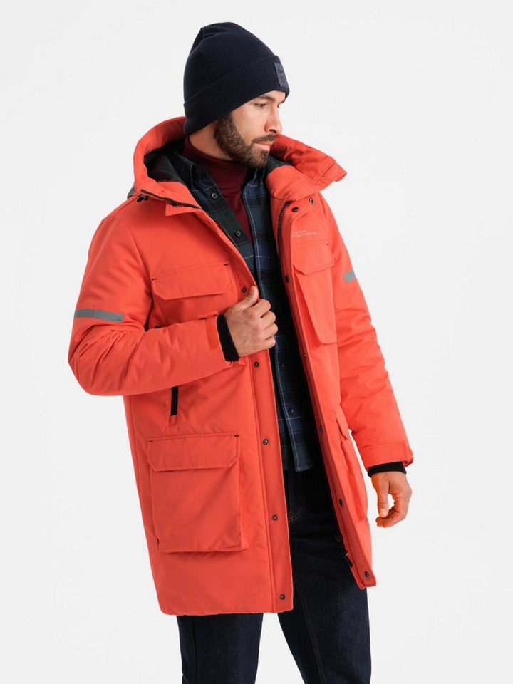 OMBRE Winterjacke Isolierte lange Jacke für Männer mit reflektierenden Elementen von OMBRE