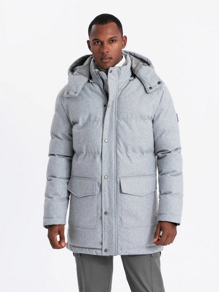 OMBRE Winterjacke Warme lange Herren Parka Jacke mit Wolle von OMBRE
